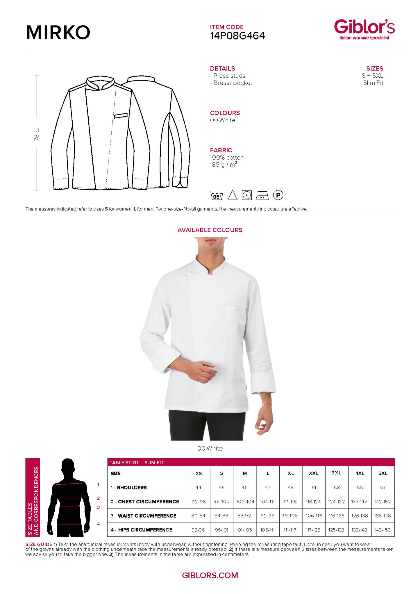 MIRKO Classic Modern Chef Coat - TEAM BUILDER