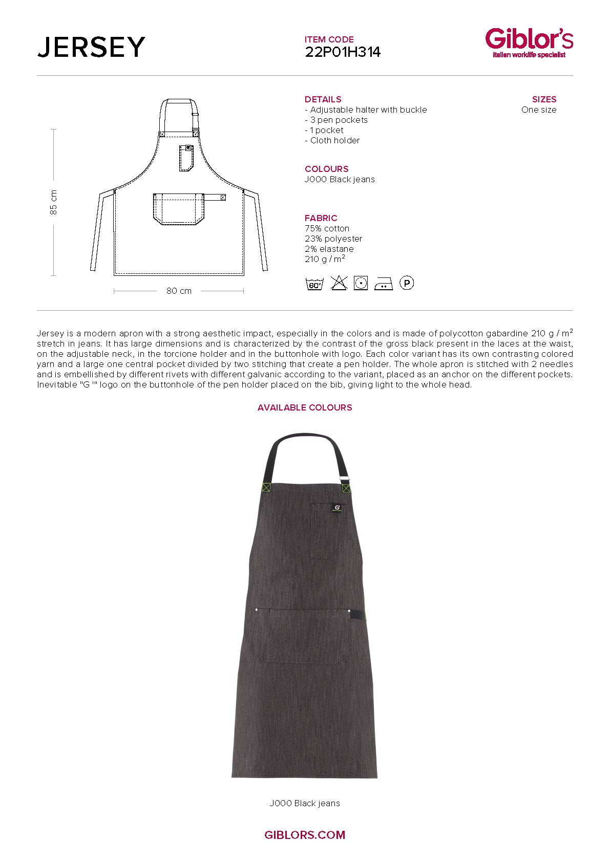 JERSEY Apron - Black Jeans