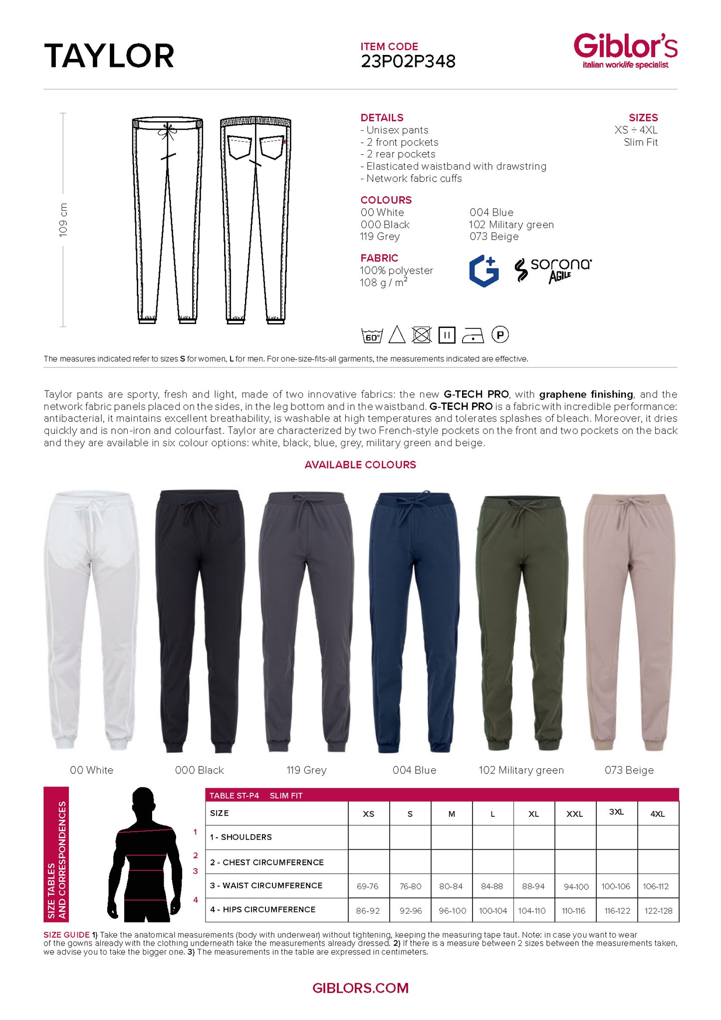 TAYLOR Chef Jogger Pants - Unisex