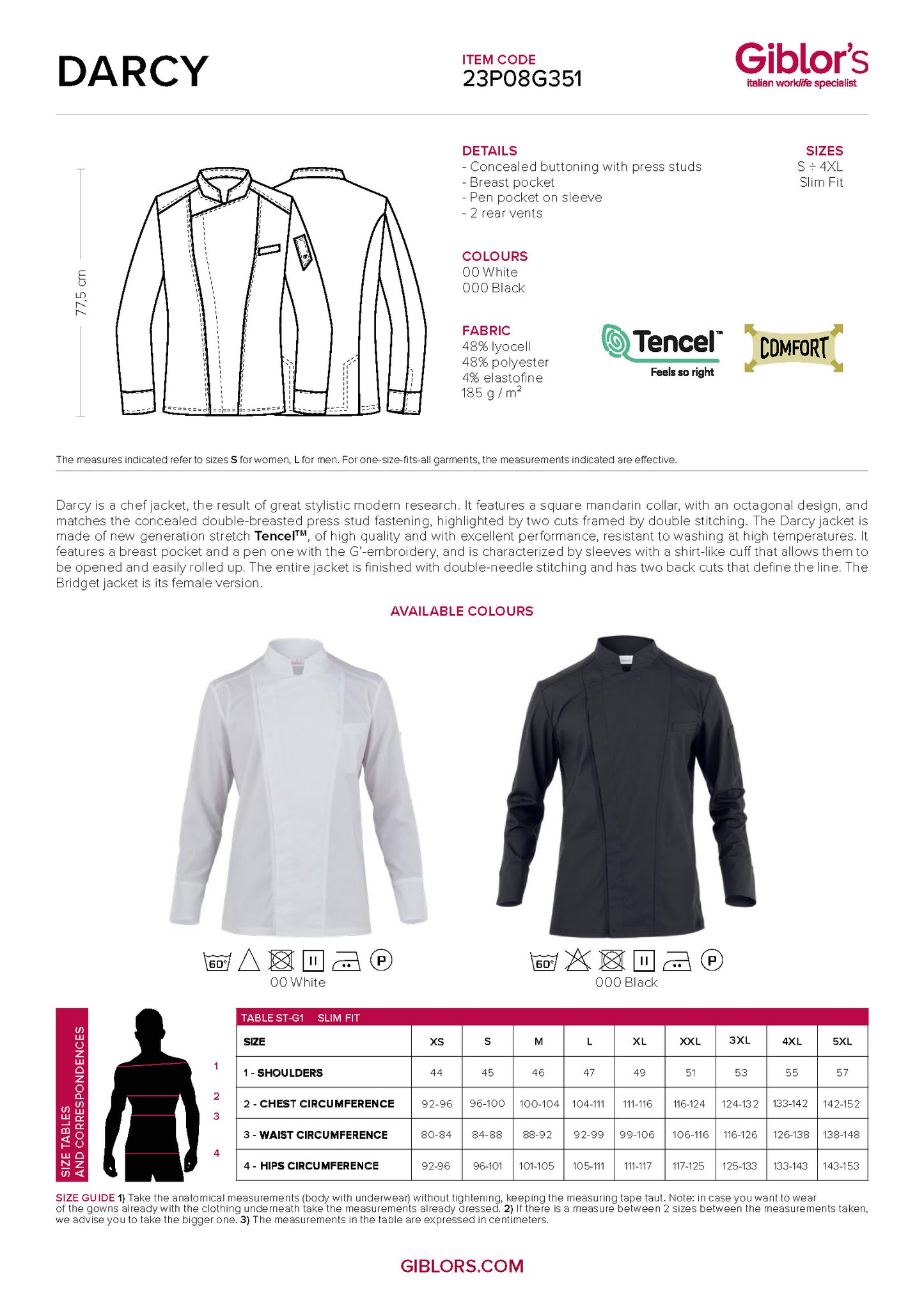 DARCY Premium Executive Chef Coat