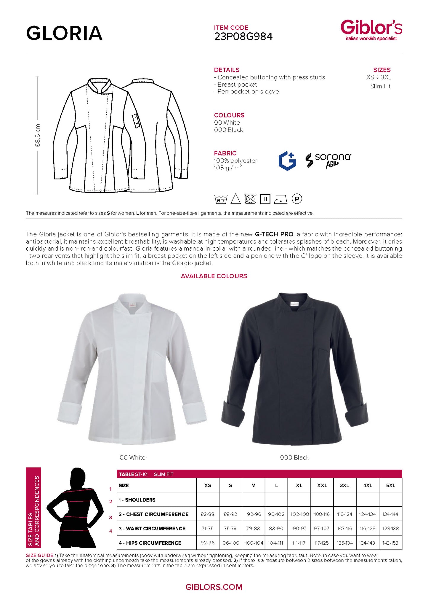 GLORIA Chef Coat - TEAM BUILDER