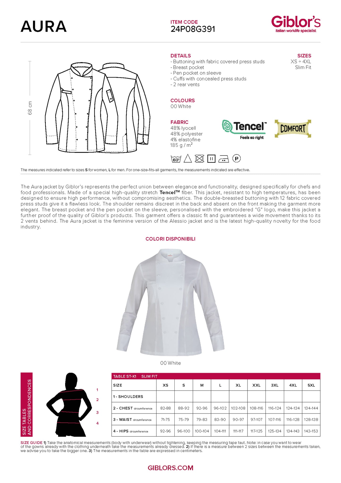 AURA Premium Executive Chef Coat