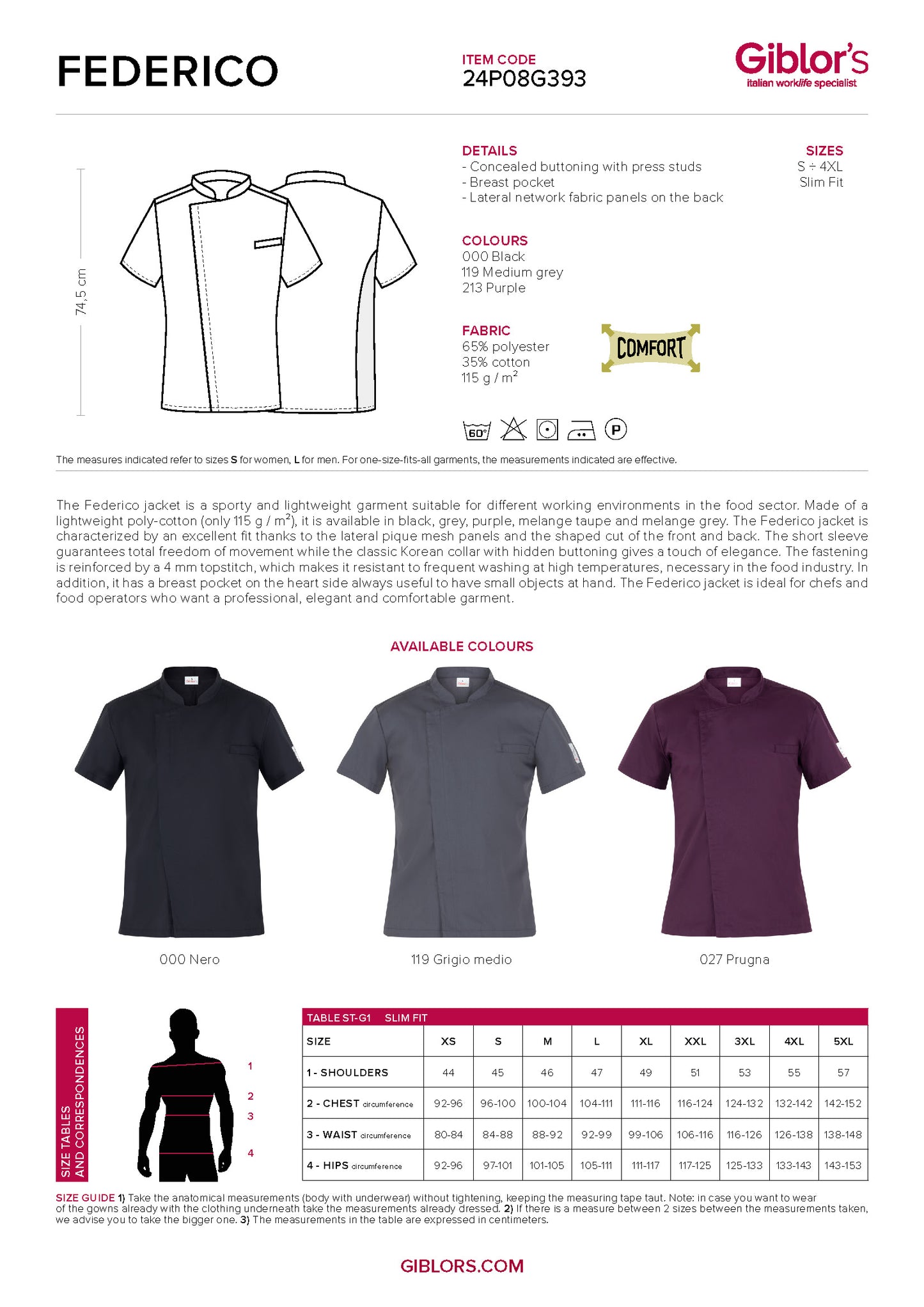 FEDERICO Contemporary Chef Coat - TEAM BUILDER
