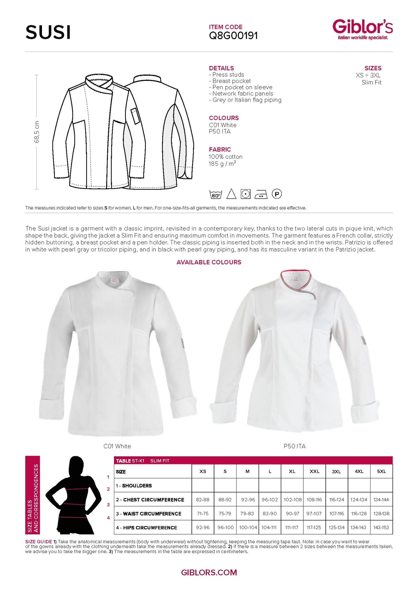 SUSI White Chef Coat - Essential Collection TEAM BUILDER