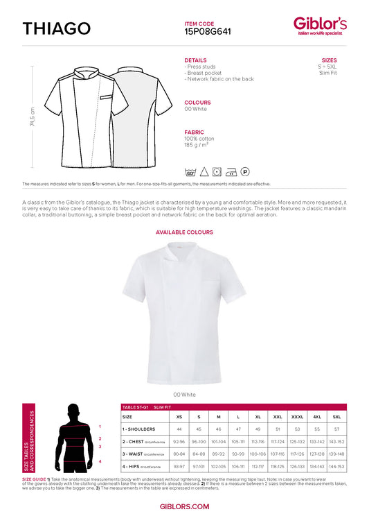 THIAGO Cool-Vent Chef Coat - TEAM BUILDER