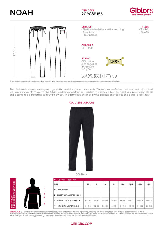 NOAH Premium Stretch Chef Pants - Unisex