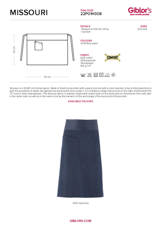 MISSOURI Apron - Blue Jeans