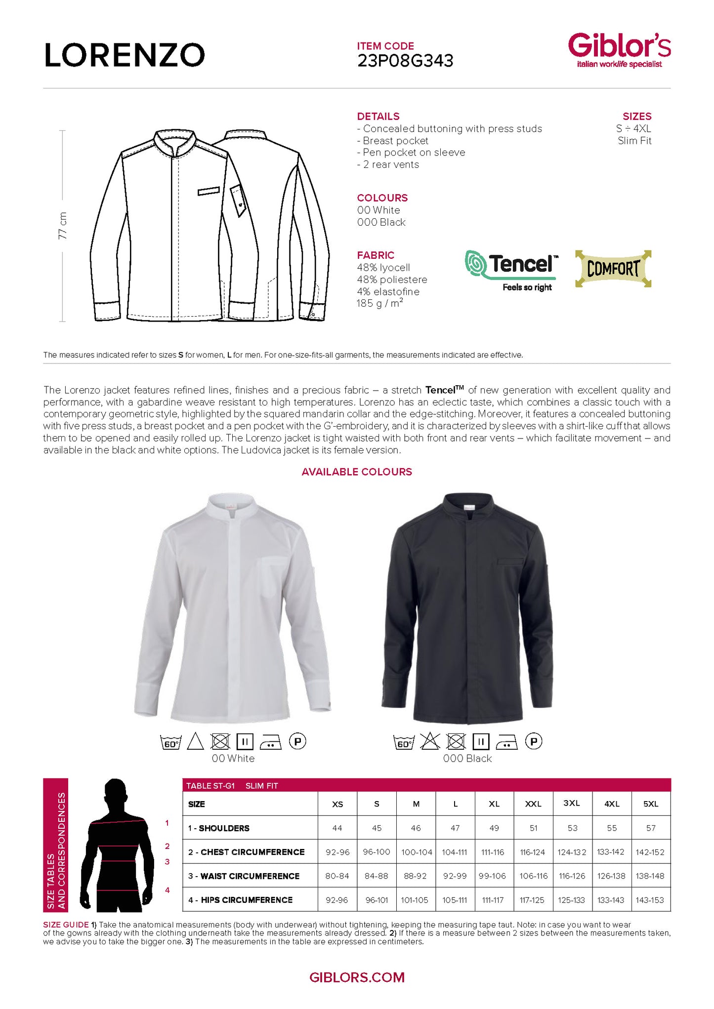 LORENZO Premium Executive Chef Coat