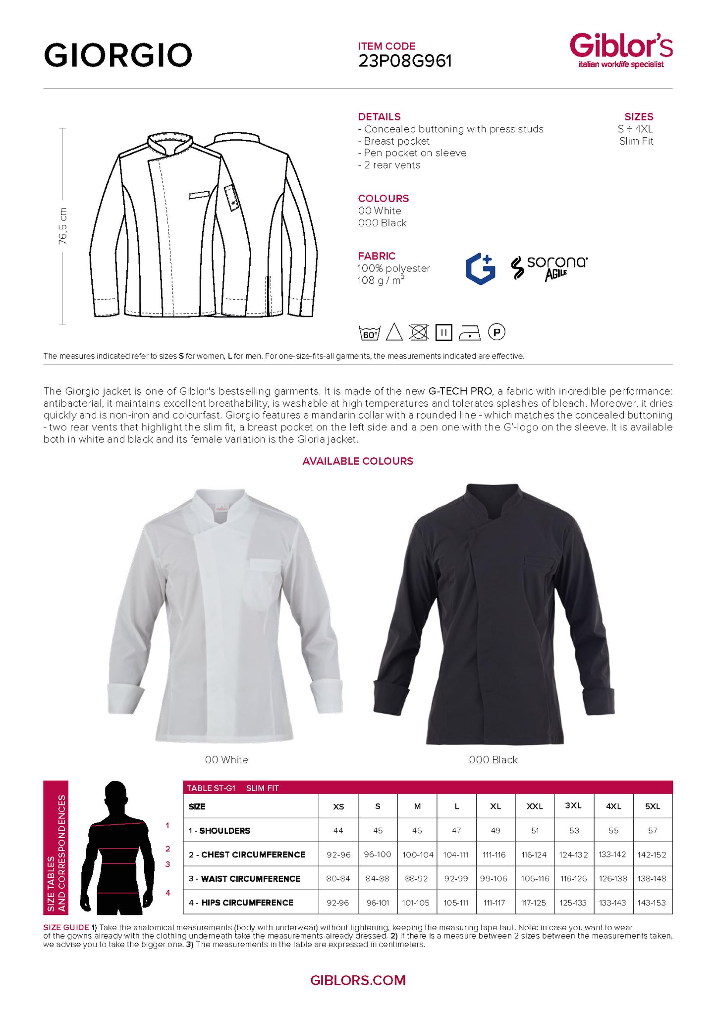 GIORGIO Chef Coat - TEAM BUILDER