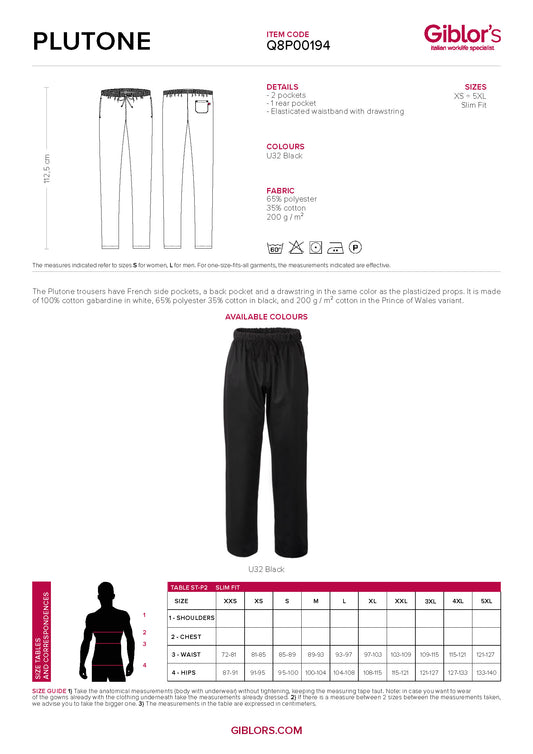 PLUTONE PROMO Essential Chef Pants - TEAM BUILDER