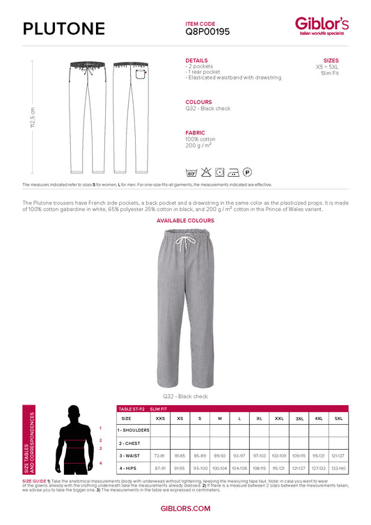 PLUTONE PROMO Essential Chef Pants - Pieds de Poule TEAM BUILDER